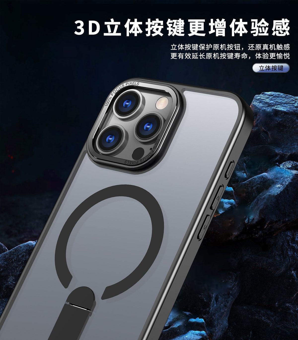 Iphone 16e Magsafe Case with Metal Kickstand & Lens Frame Shockproof Slim Design