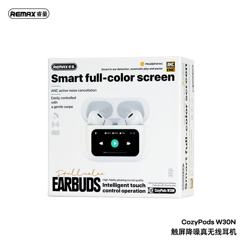 REMAX Noise-Cancelling True Wireless Earbuds with Touchscreen - W30N