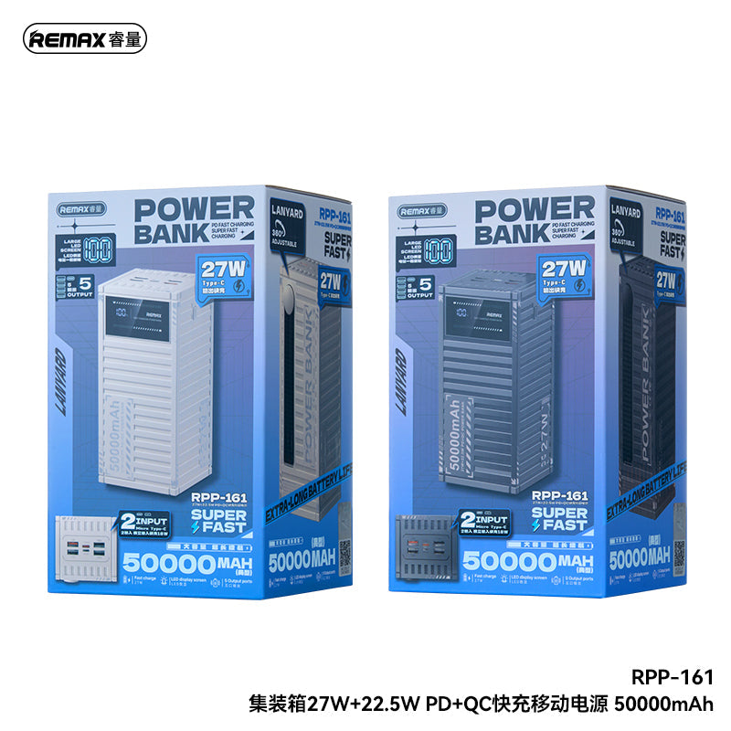 REMAX Container Series 27W+22.5W PD+QC Fast Charging Power Bank 50K mAh - RPP-161