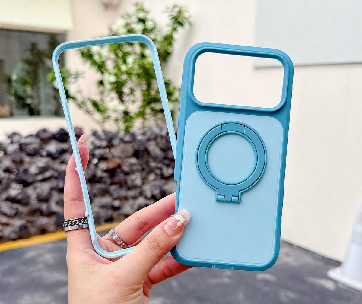 Iphone 16 Pro case Ultra Slim Dual Tone MagSafe 360? Front + Back Protection, Dustproof Plug & Rotating Ring (b013)