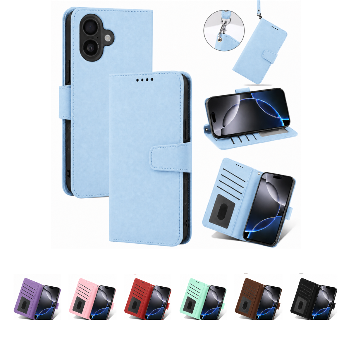 iPhone 11 Pro Wallet Case suede finish 4 card slots (w-016)