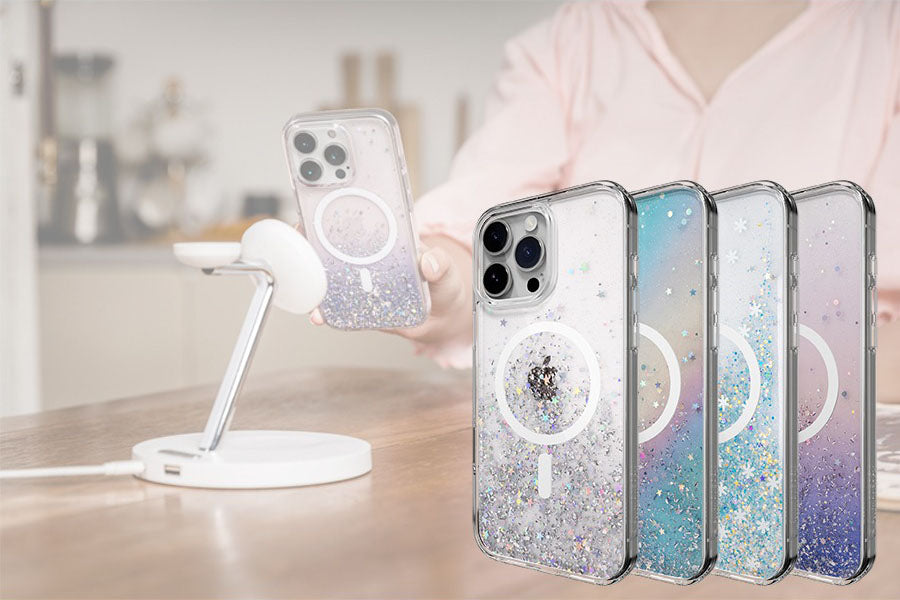 iPhone 17 Pro / 18 Pro 3D hard glitter resin epoxy case magsafe