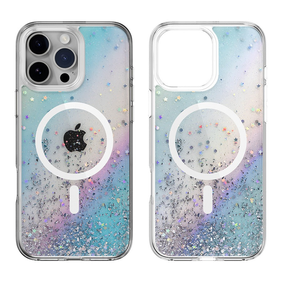 iPhone 17 Pro / 18 Pro 3D hard glitter resin epoxy case magsafe
