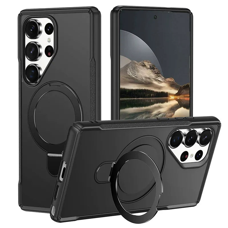 Iphone 15 pro Hybrid structure (TORRAS style) Slim Armor MagSafe Ring Stand Case