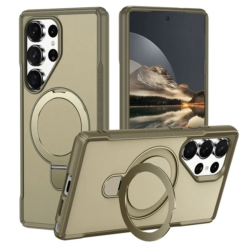 Iphone 15 pro Hybrid structure (TORRAS style) Slim Armor MagSafe Ring Stand Case