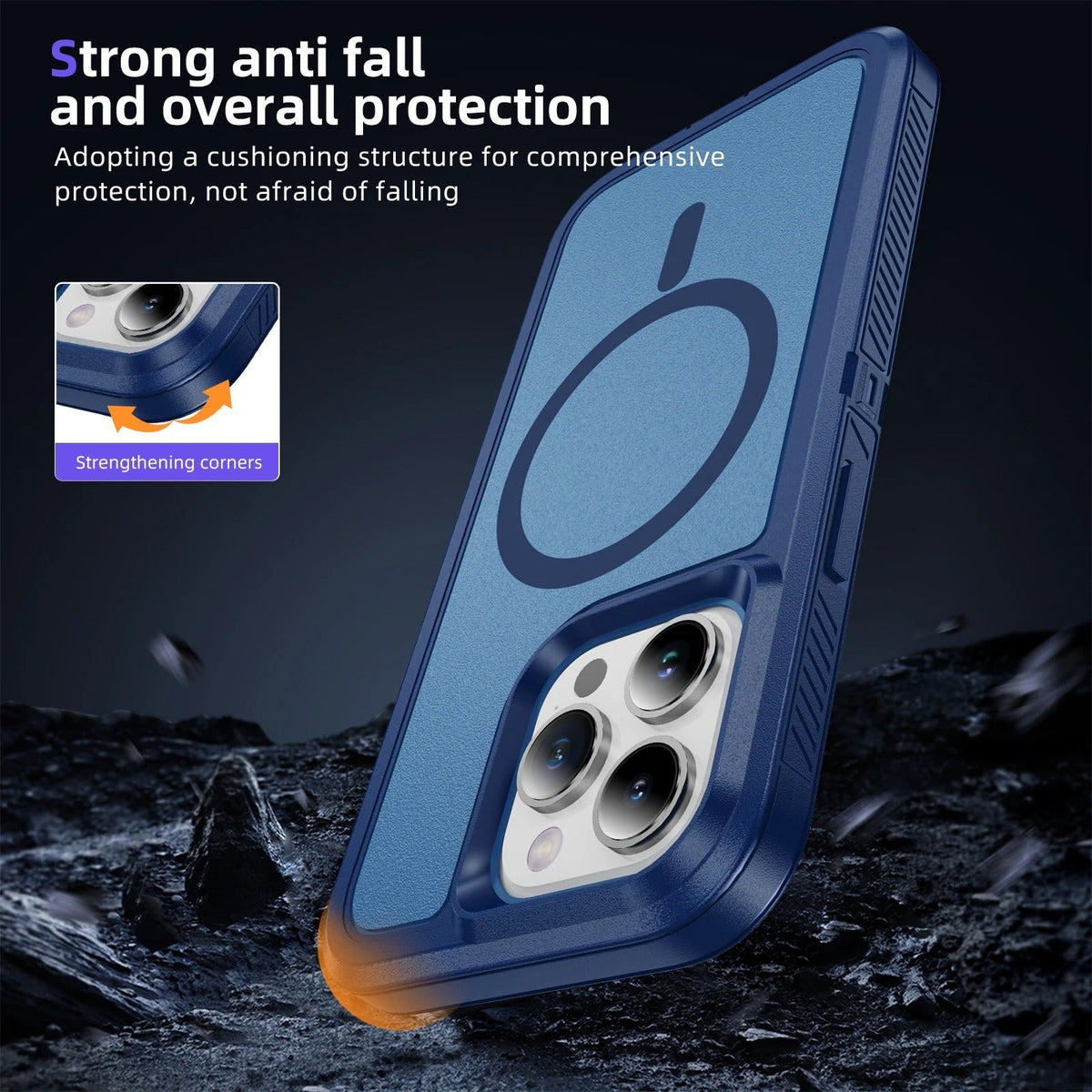 Iphone air magsafe case light weight 3-in-1 triple layer case otterbox defender series xt style (no logo)