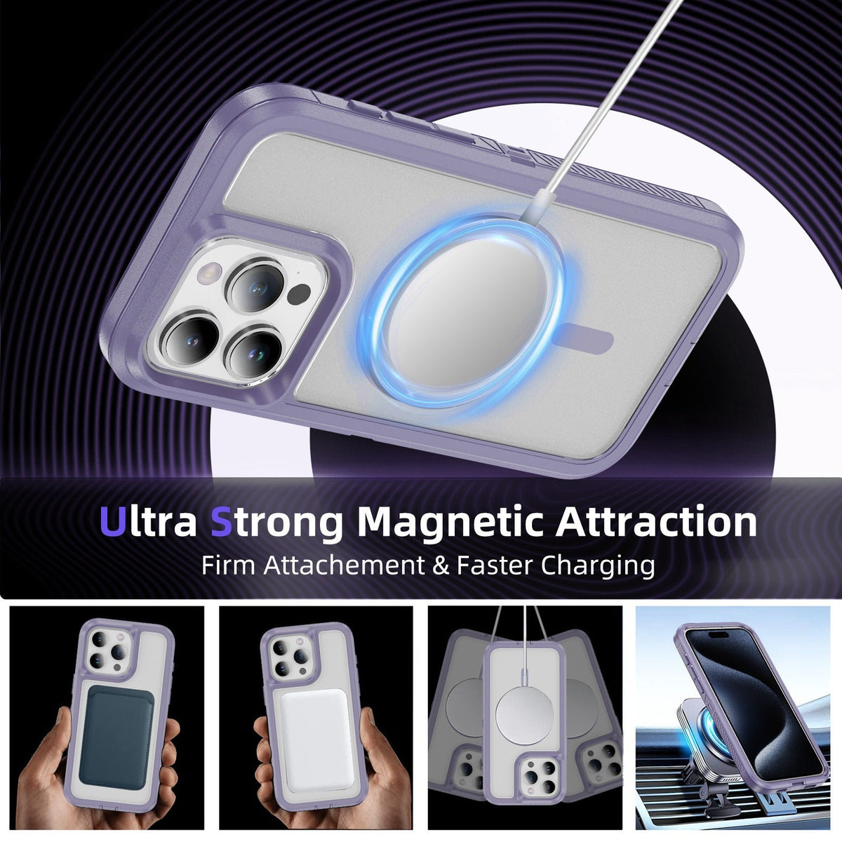 Iphone 17 magsafe case light weight 3-in-1 triple layer case otterbox defender series xt style (no logo)