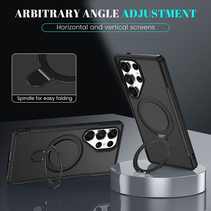 Iphone 15 pro Hybrid structure (TORRAS style) Slim Armor MagSafe Ring Stand Case