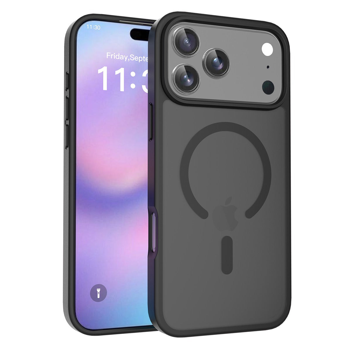 iPhone 17 Pro / 18 Pro Magnetic Case Soft-Touch Frosted Translucent Black