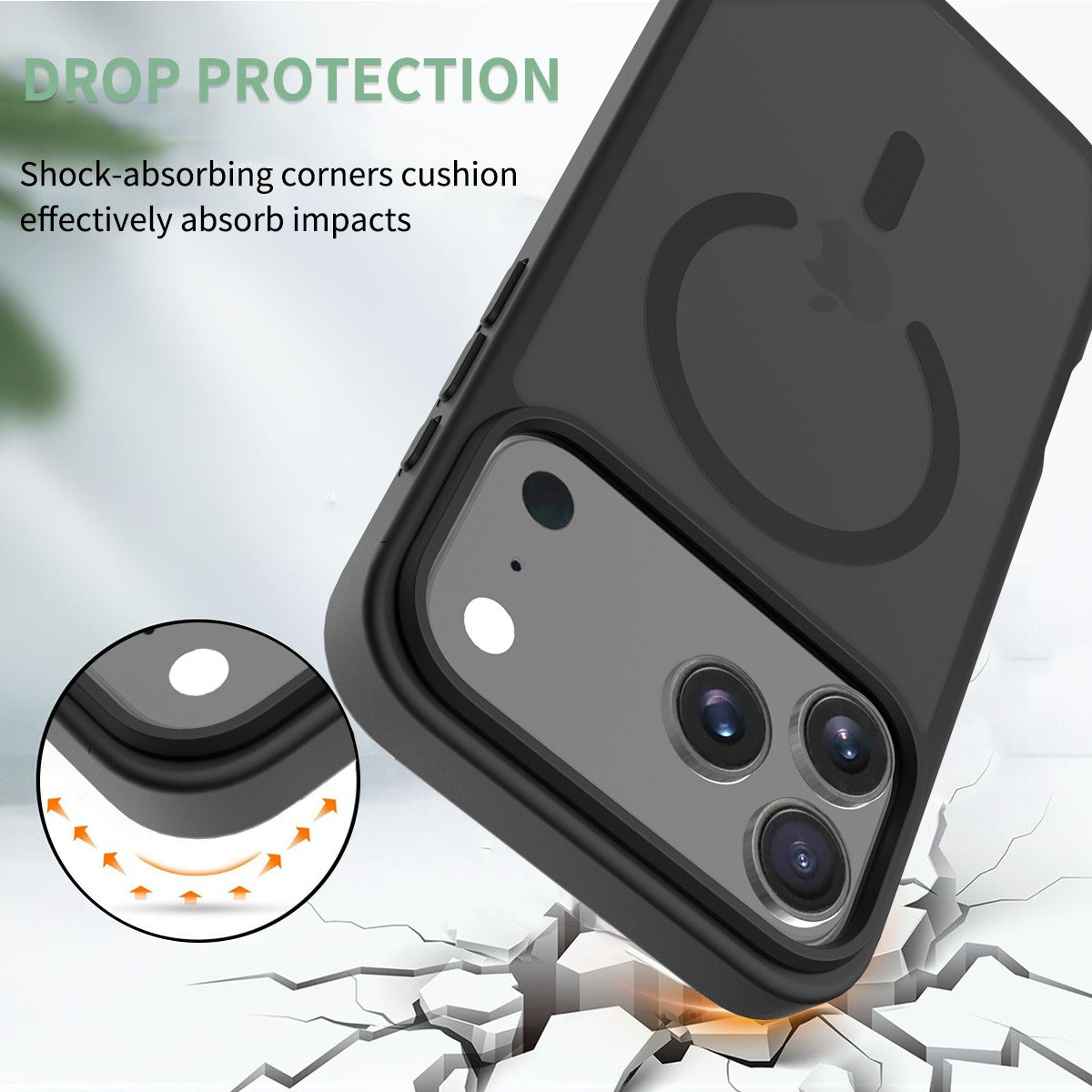 Iphone 13 mini Magnetic Case Soft-Touch Frosted Translucent Black