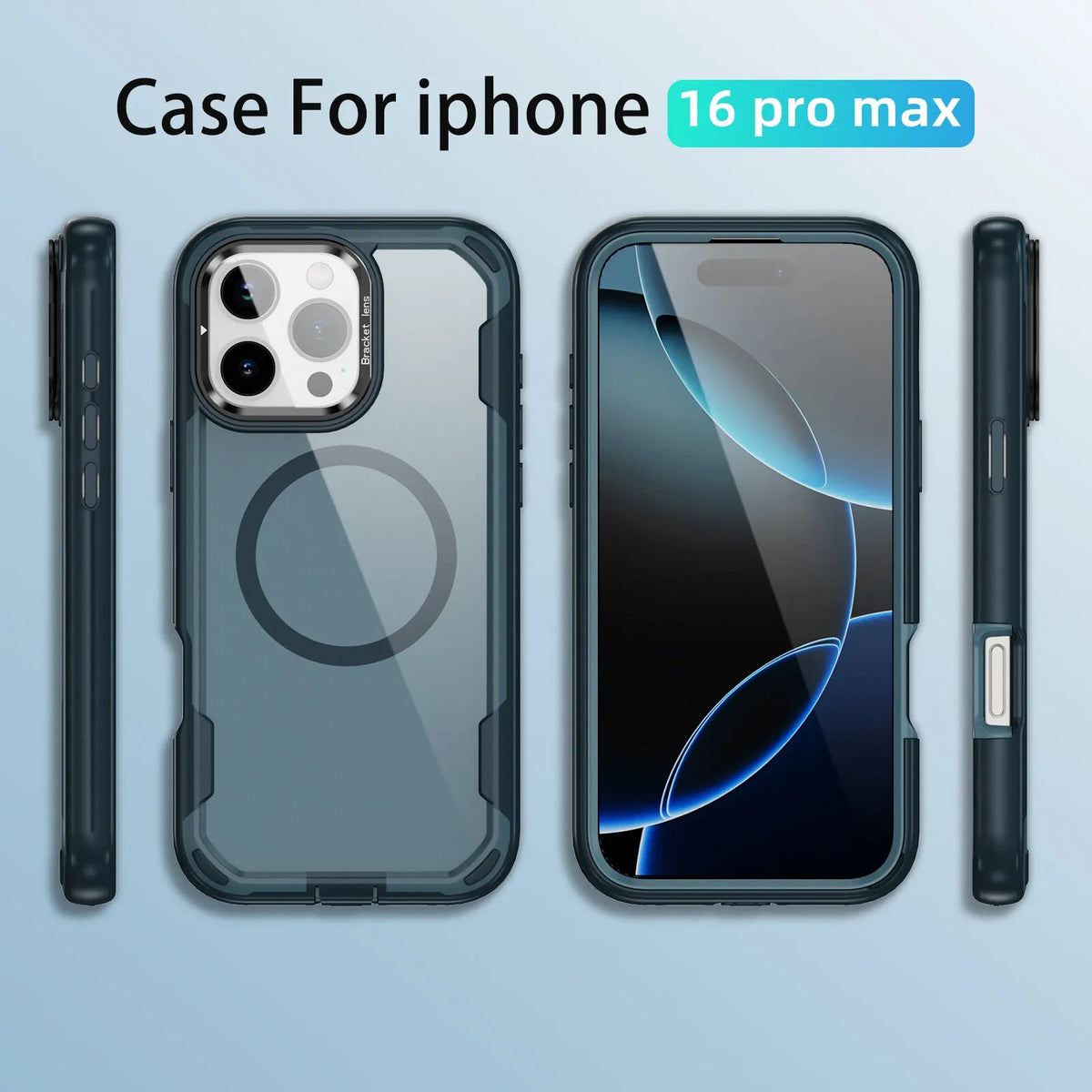 iPhone 17 Pro Max / 18 Pro Max soft-touch 3 in 1 magsafe Case shockproof w foldable camera stand