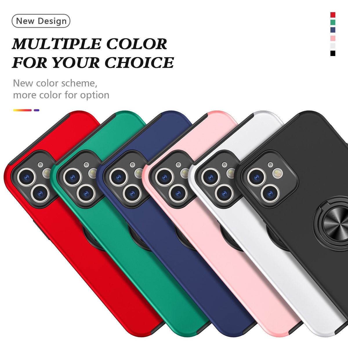 Iphone 15 Matte Finish Invisible Ring Case Dual Layer with 360? Rotating Stand (B012)