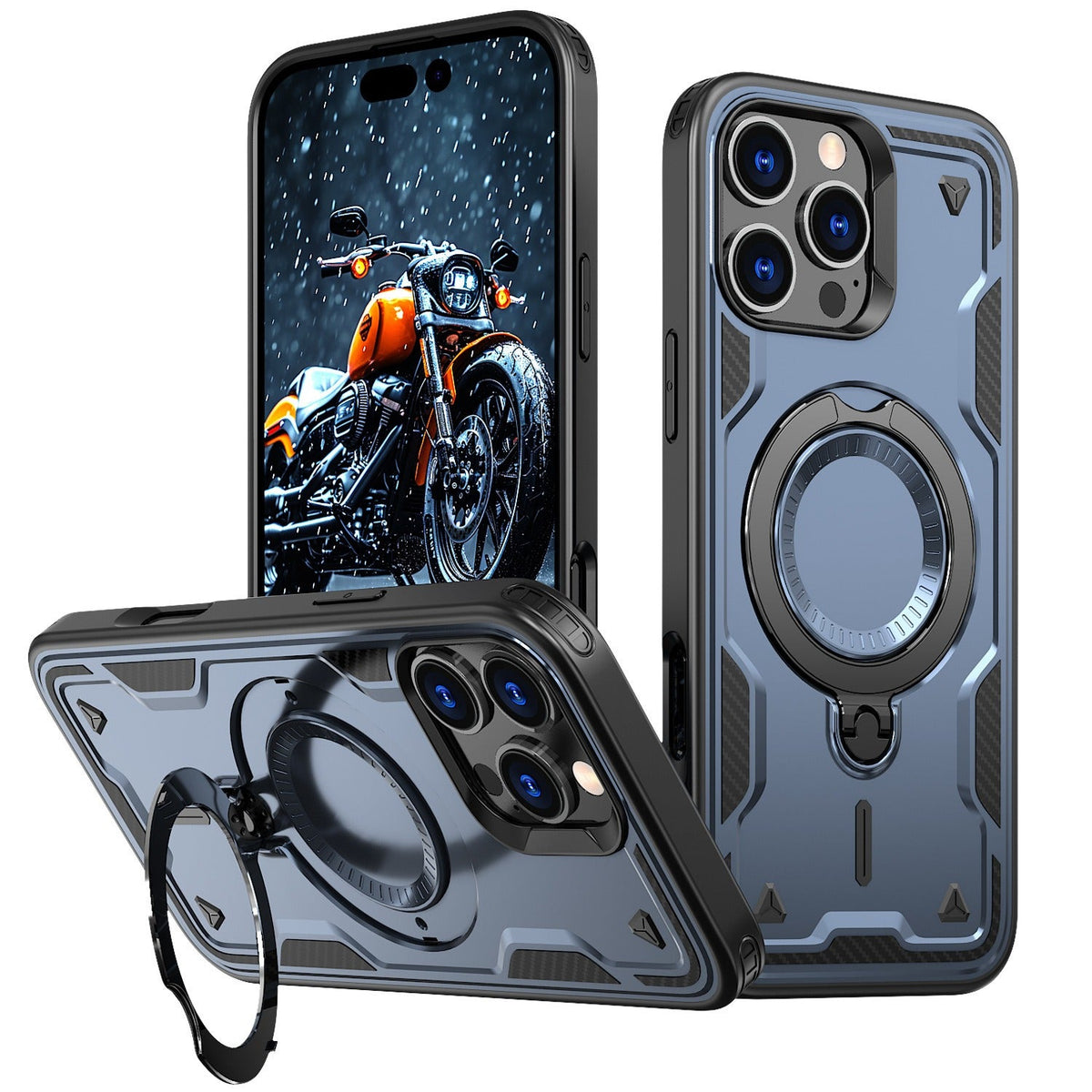 Iphone 17 slim shockproof Case with 360? rotating Foldable Magnetic Ring Kickstand