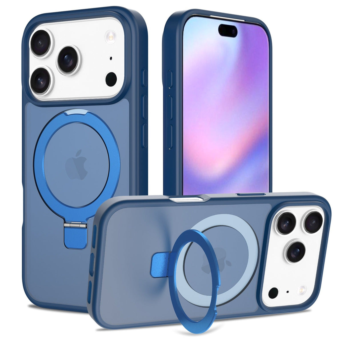 Iphone 11 soft-touch frosted bumper Case with Foldable Magnetic Ring Kickstand, Shockproof