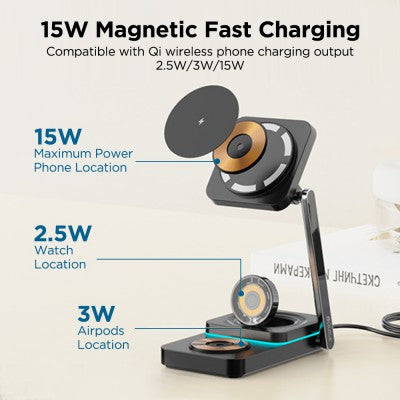 iQuick Twig T6 3 in 1 Foldable Wireless Charger Stand