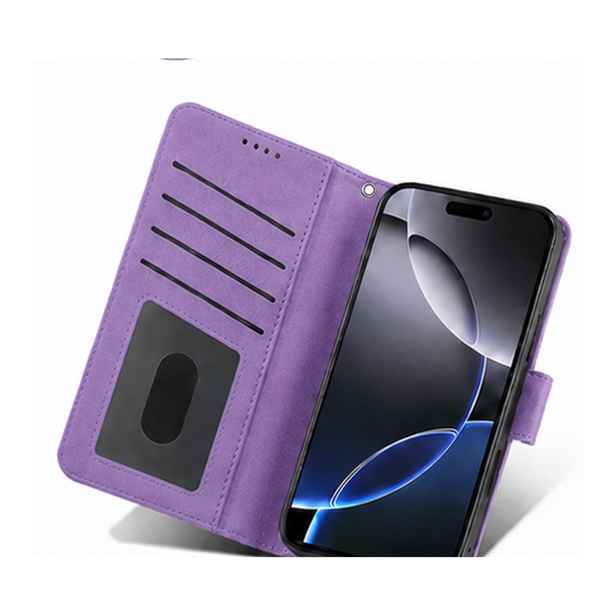 iPhone 15 Pro Wallet Case suede finish 4 card slots (w-016)