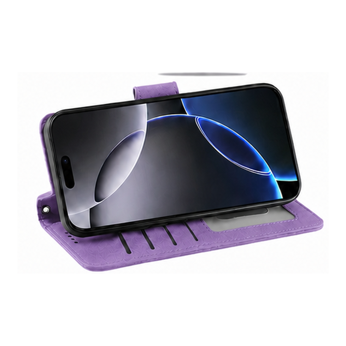 iPhone 15 Pro Wallet Case suede finish 4 card slots (w-016)